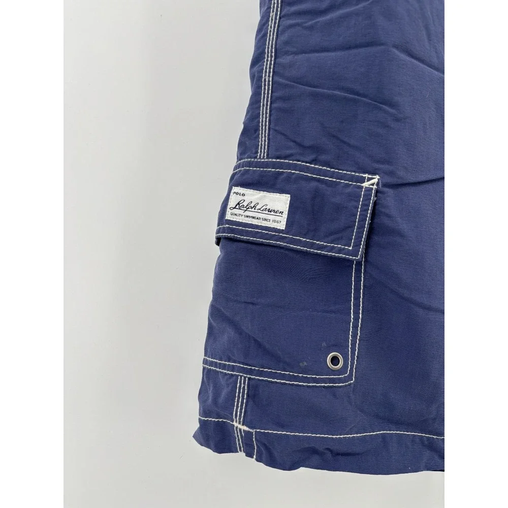 Polo Ralph Lauren Board Shorts Mens 2XL Blue Drawstring Mesh Lined Swim Trunks